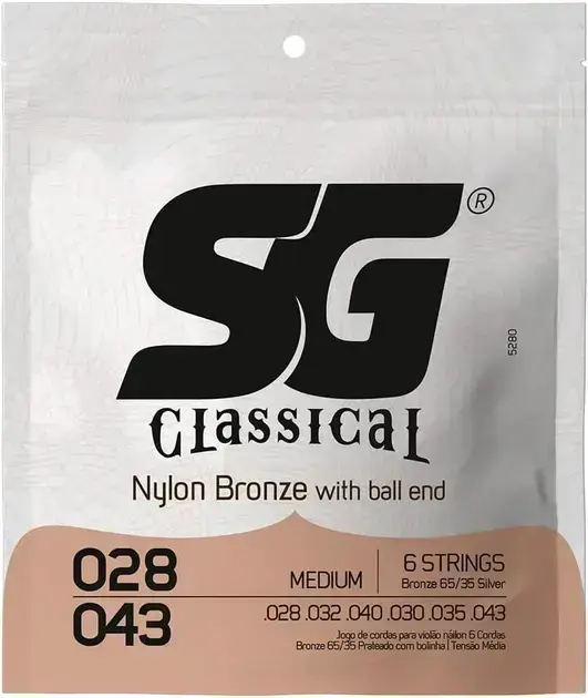 5. Encordoamento SG Nylon Bronze 65 35/Prata - SG